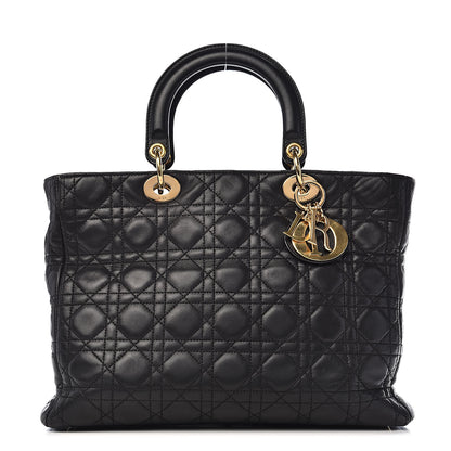 Christian Dior Lambskin Cannage Large Lady Dior Black 1 of 11