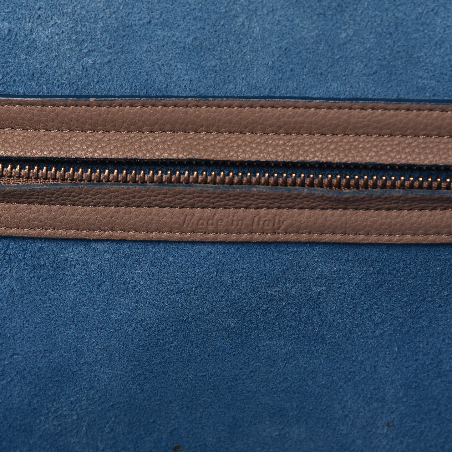 Supple Calfskin Medium Phantom Luggage Khaki Cobalt Trim