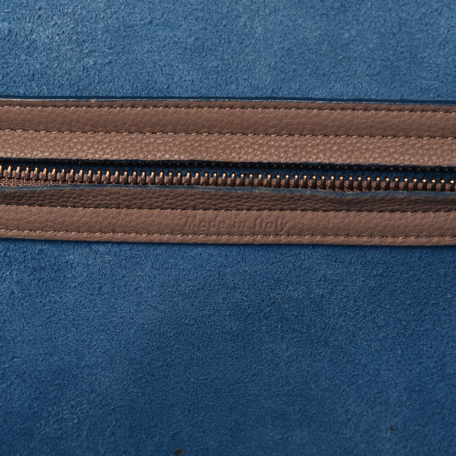 Celine Supple Calfskin Medium Phantom Luggage Khaki Cobalt Trim 7 of 11