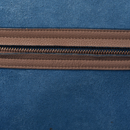 Celine Supple Calfskin Medium Phantom Luggage Khaki Cobalt Trim 7 of 11