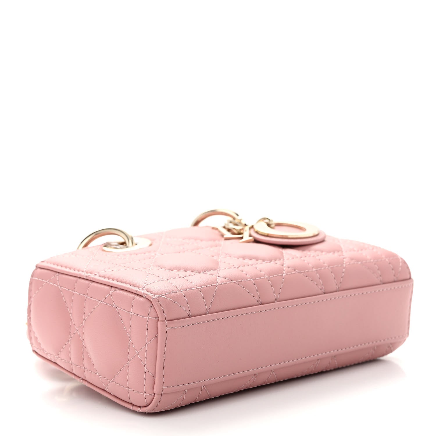 Christian Dior Lambskin Cannage Micro Lady D-Joy Rose De Vents 4 of 9