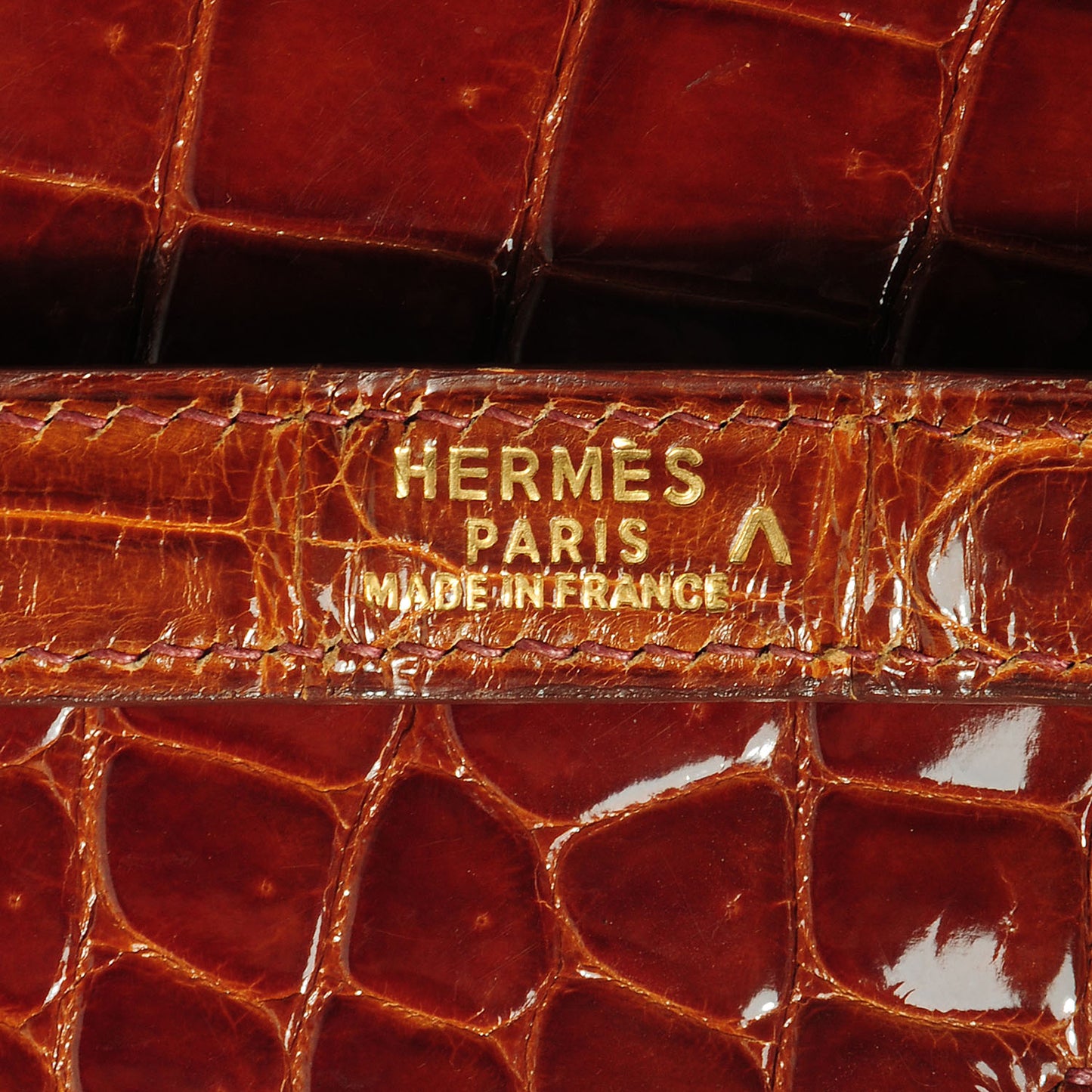 Shiny Porosus Crocodile Kelly Sellier 32 Miel