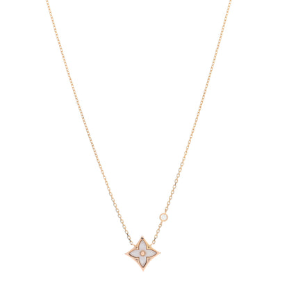 Louis Vuitton 18K Pink Gold Diamond Mother of Pearl Color Blossom BB Star Pendant Necklace 1 of 6