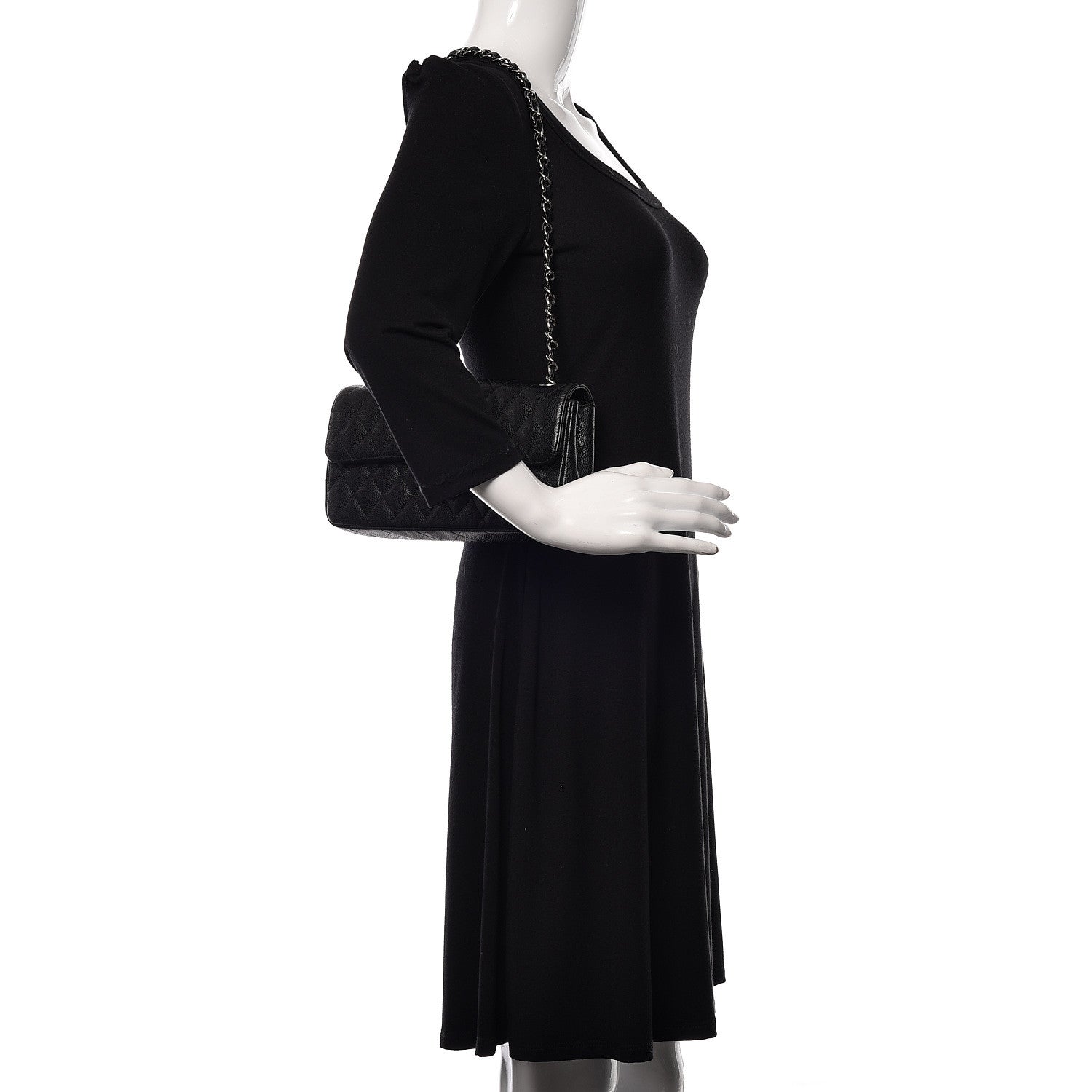 Chanel Caviar Quilted East West Flap Black 2 of 8