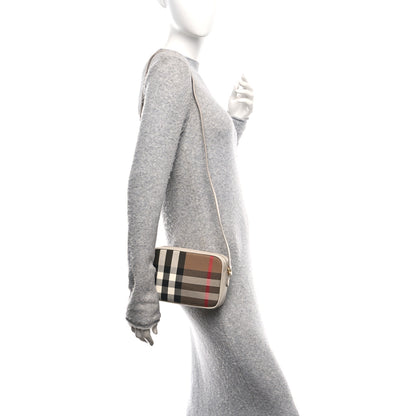 Burberry Calfskin House Check Small Camera Bag Limestone 2 of 11
