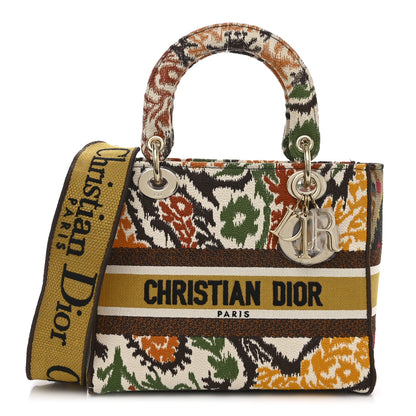 Christian Dior Canvas Embroidered Paisley Medium Lady D-Lite Multicolor 1 of 10