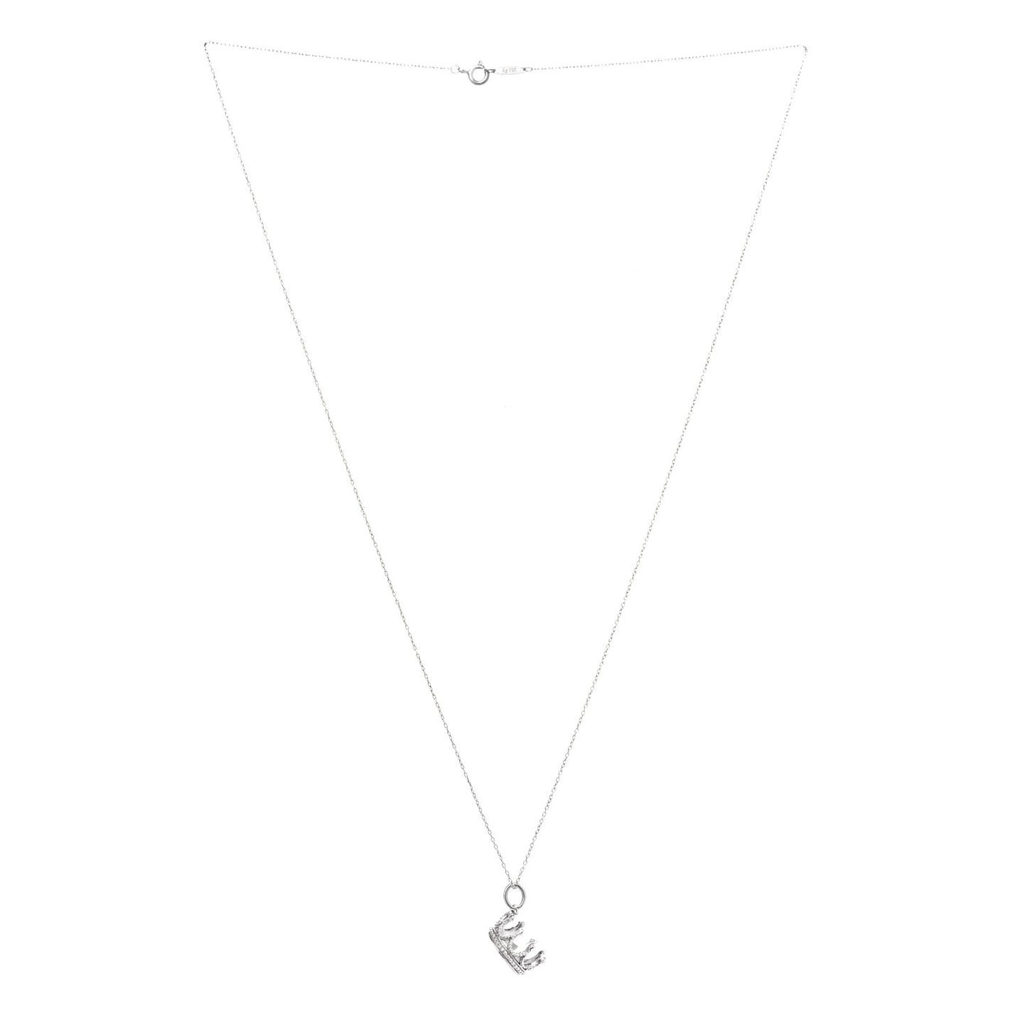 Sterling Silver Crown Charm Necklace