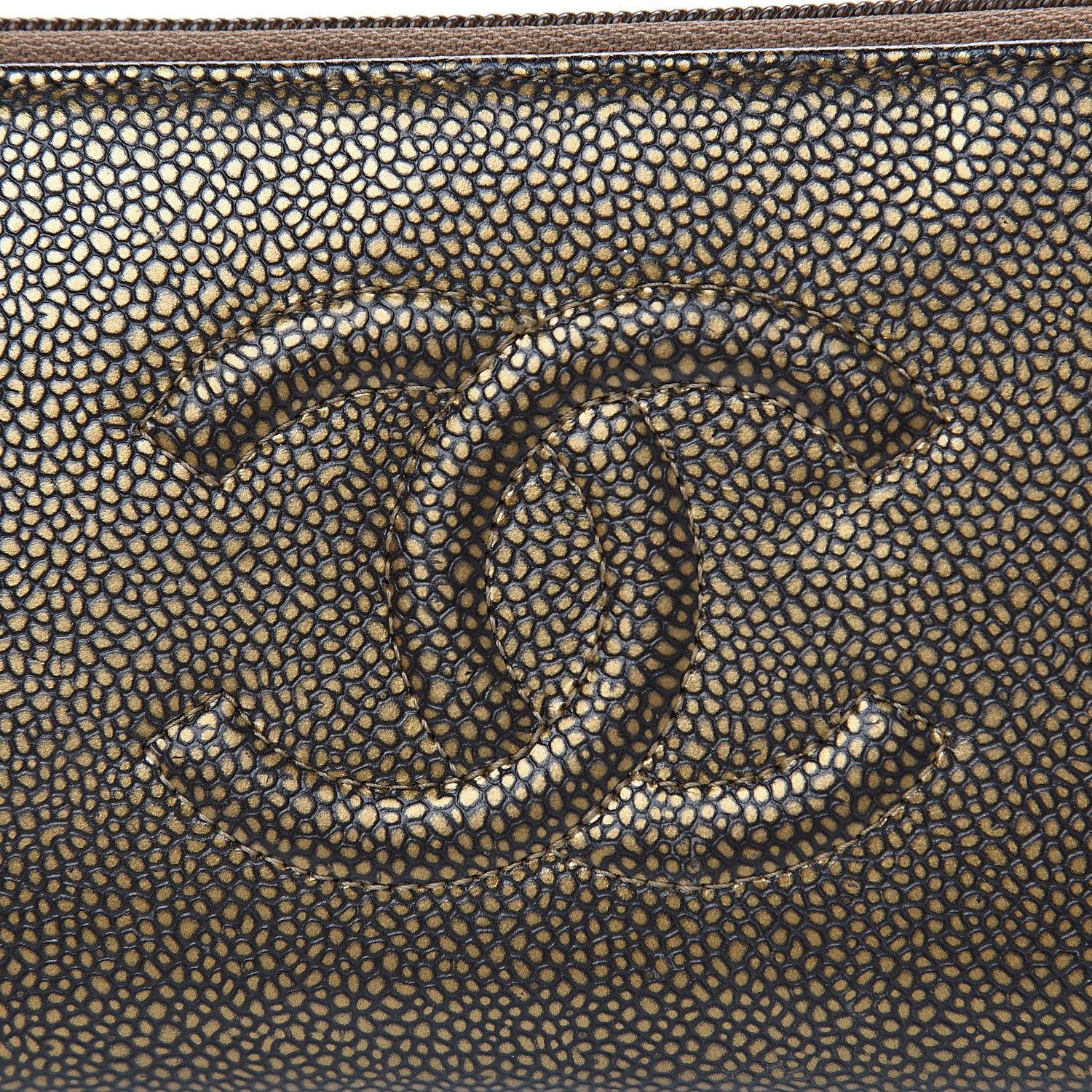 Chanel Metallic Caviar Large Timeless CC Zip Around Wallet Bronze 8 of 10