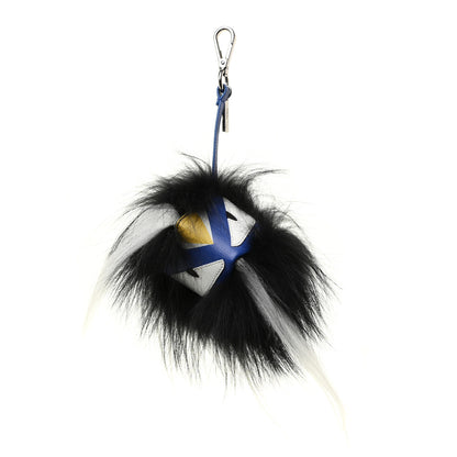 Fendi Fox Fur Vitello Monster Bag Bug Charm Ocean Multicolor 1 of 5