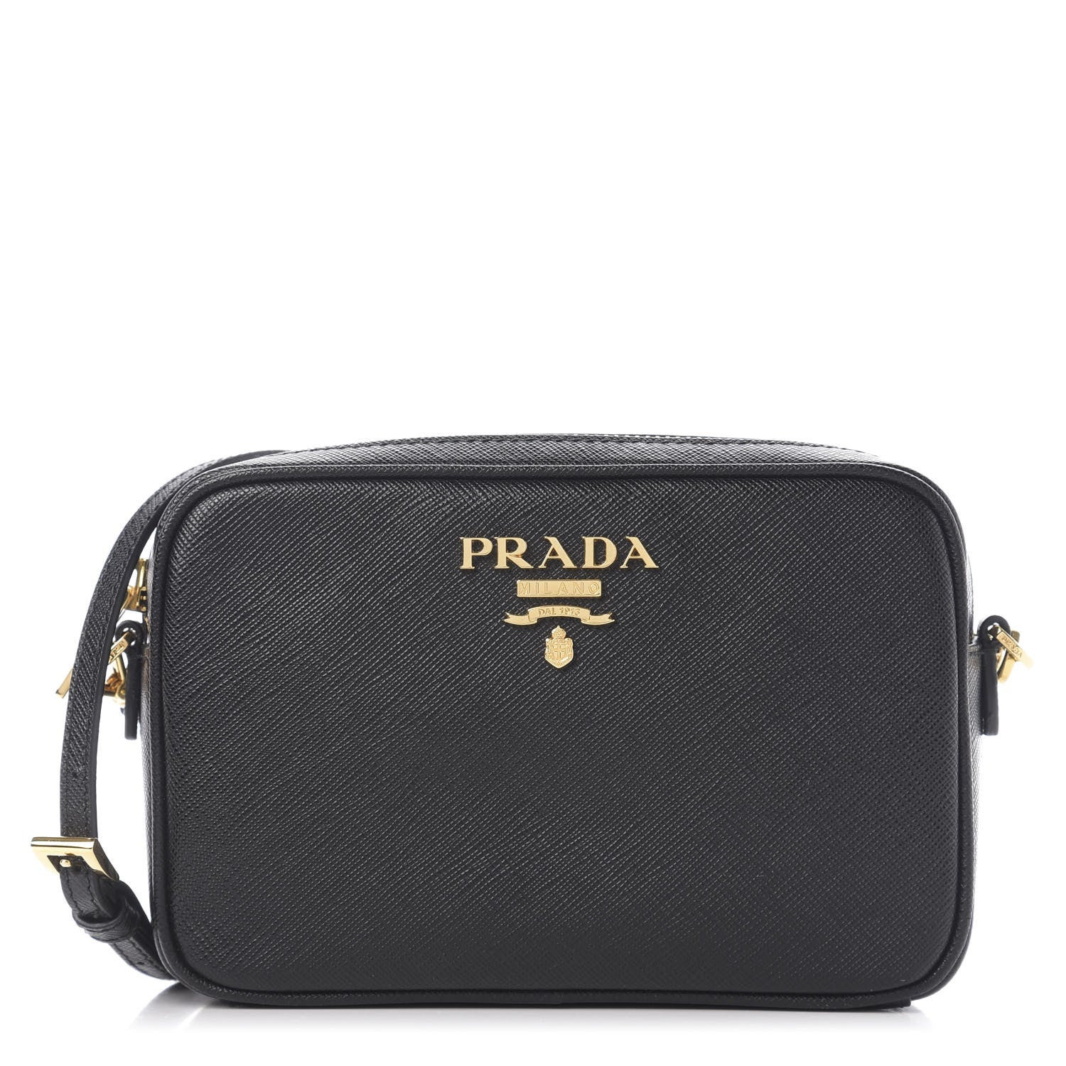 Prada Saffiano Lux Small Camera Crossbody Bag Black 1 of 8