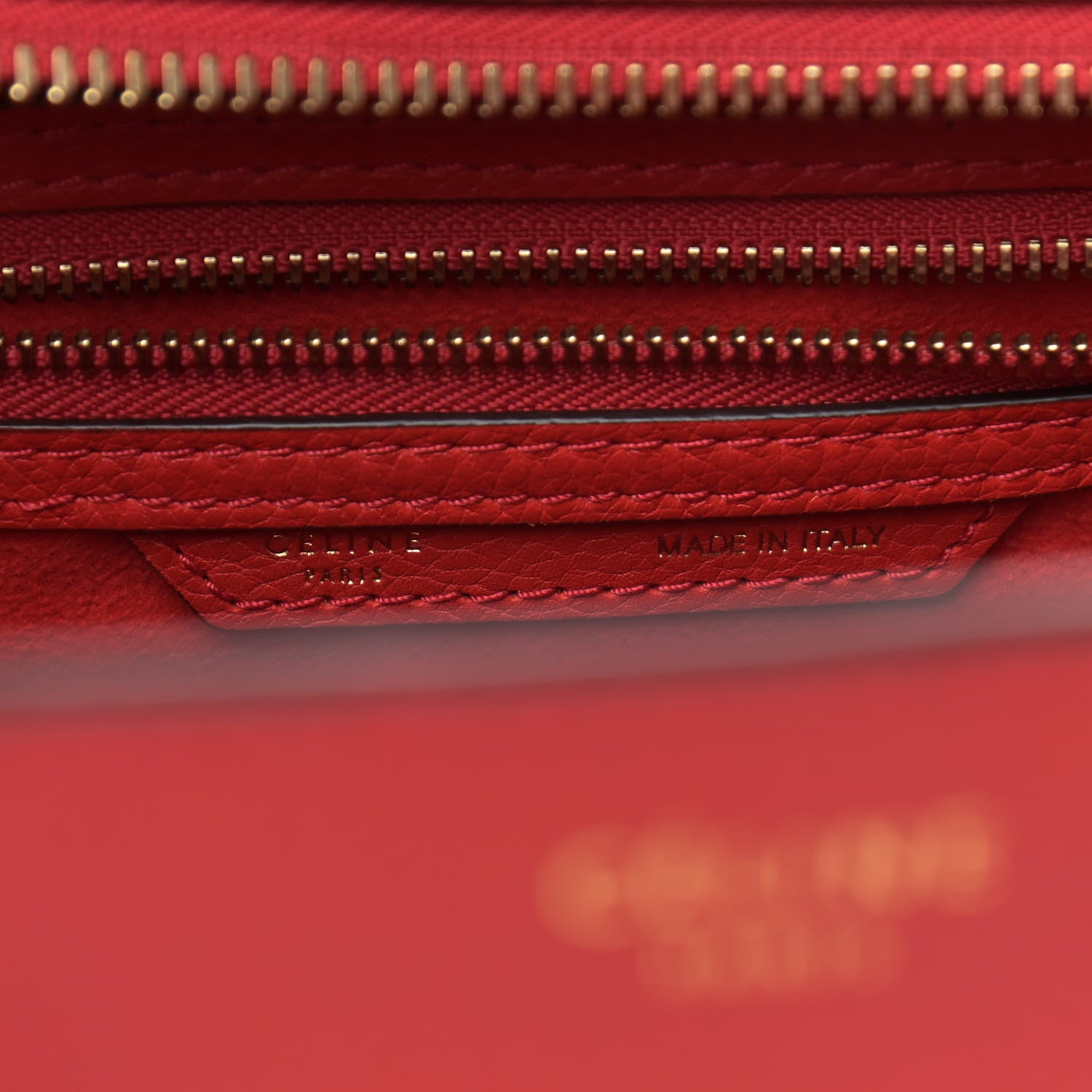 Celine Drummed Calfskin Micro Luggage Red 5 of 8