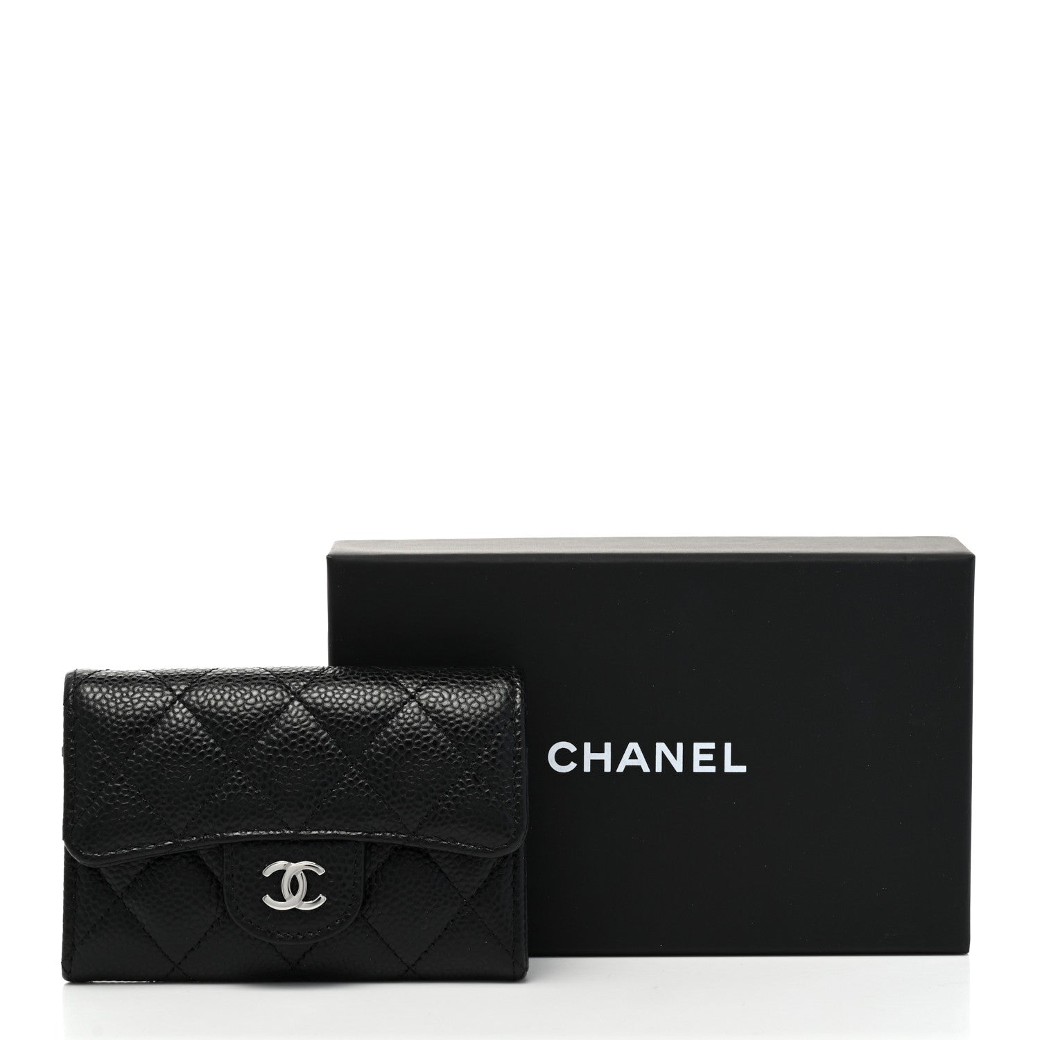 Chanel Caviar Quilted Flap Card Holder Wallet Black 8 of 8