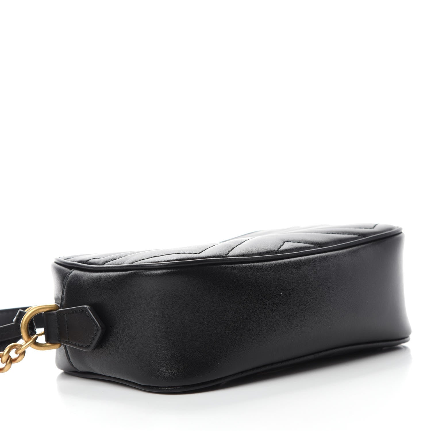 Gucci Calfskin Matelasse Mini GG Marmont Chain Shoulder Bag Black 4 of 11