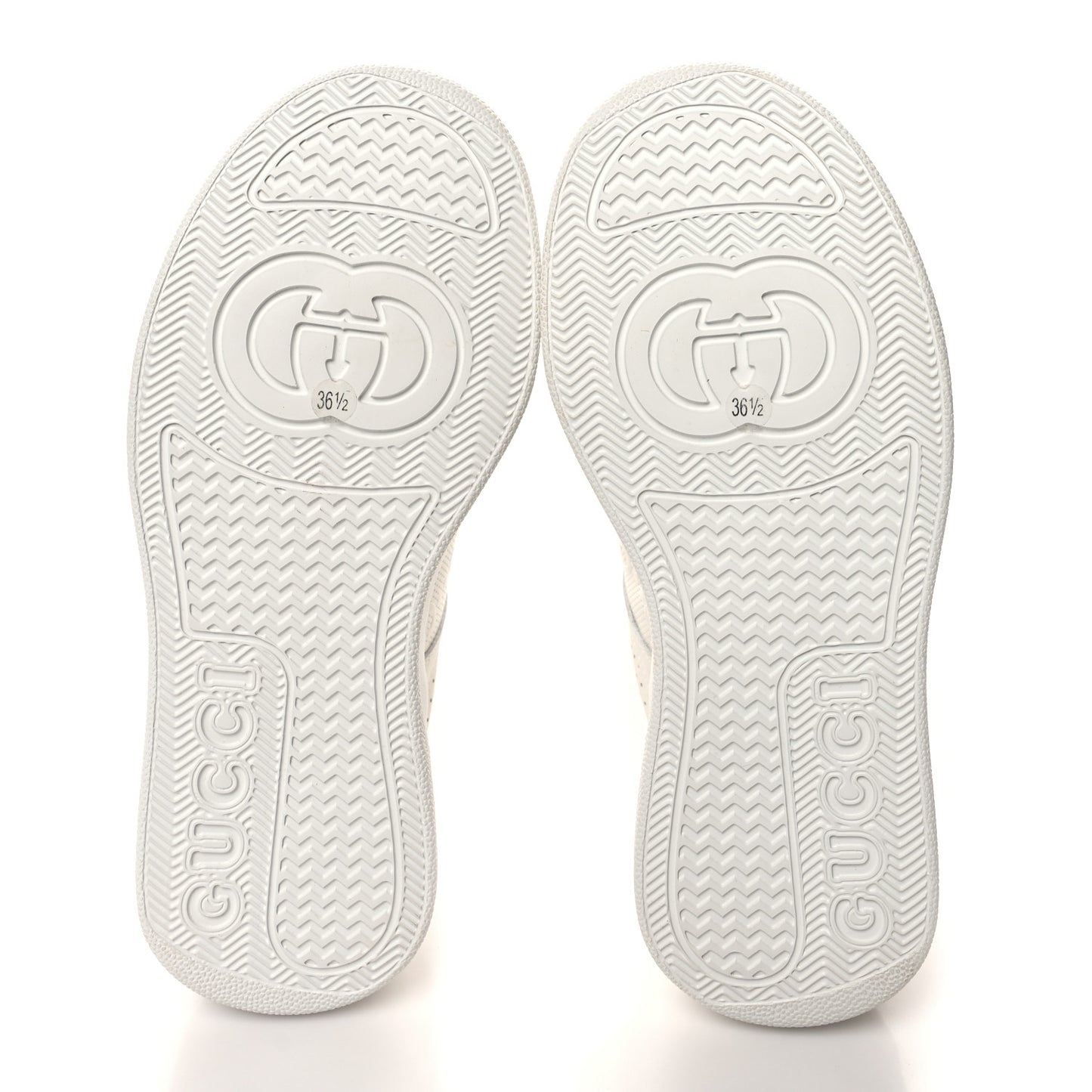 Calfskin GG Tennis Embossed Perforated Womens Platform 55mm Sneakers 36.5 Great White