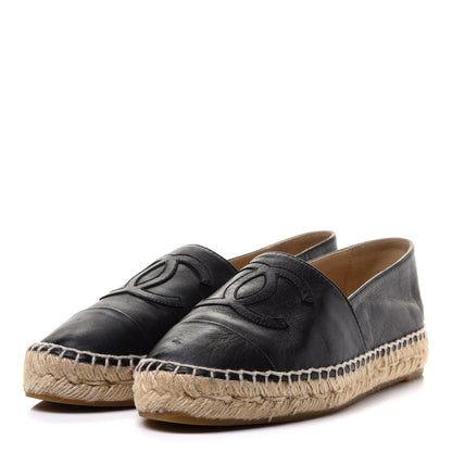 Chanel Lambskin CC Espadrilles 36 Black 3 of 10