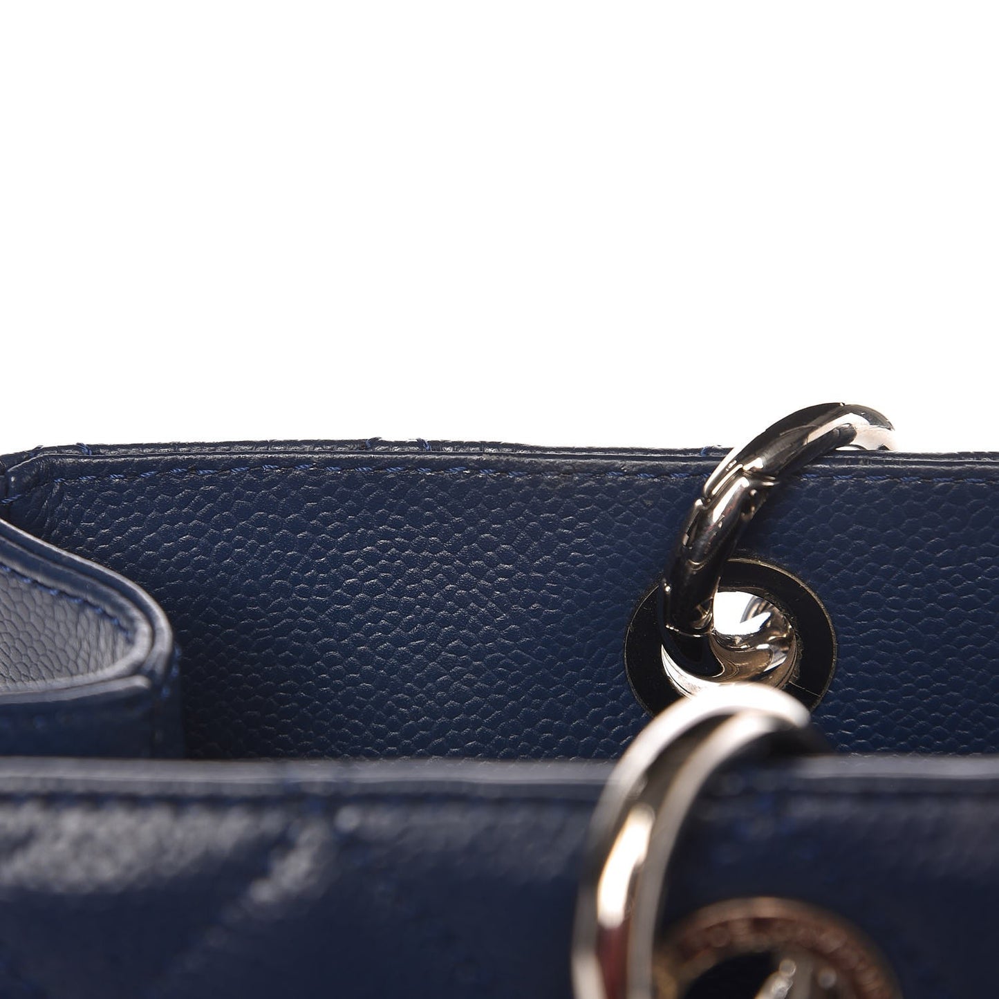 Caviar Quilted Grand Shopping Tote GST Dark Blue