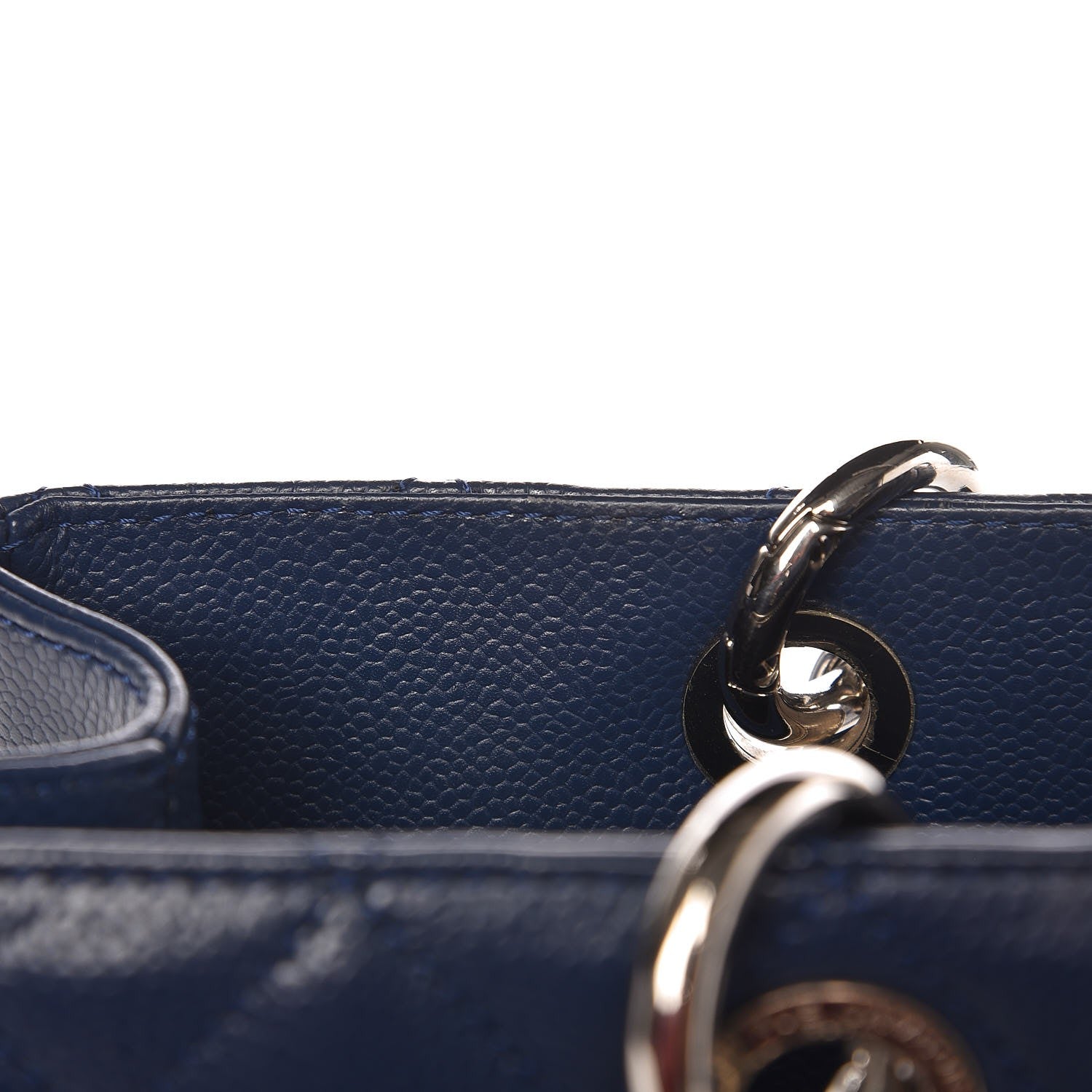 Chanel Caviar Quilted Grand Shopping Tote GST Dark Blue 8 of 9