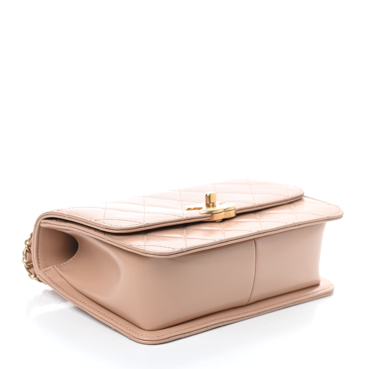 Calfskin Quilted Perfect Fit Flap Beige