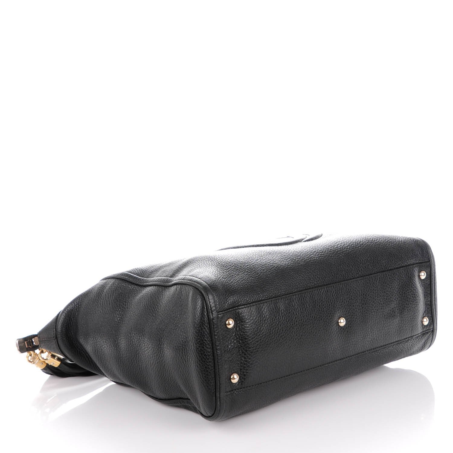 Gucci Pebbled Calfskin Large Soho Top Handle Bag Black 4 of 9