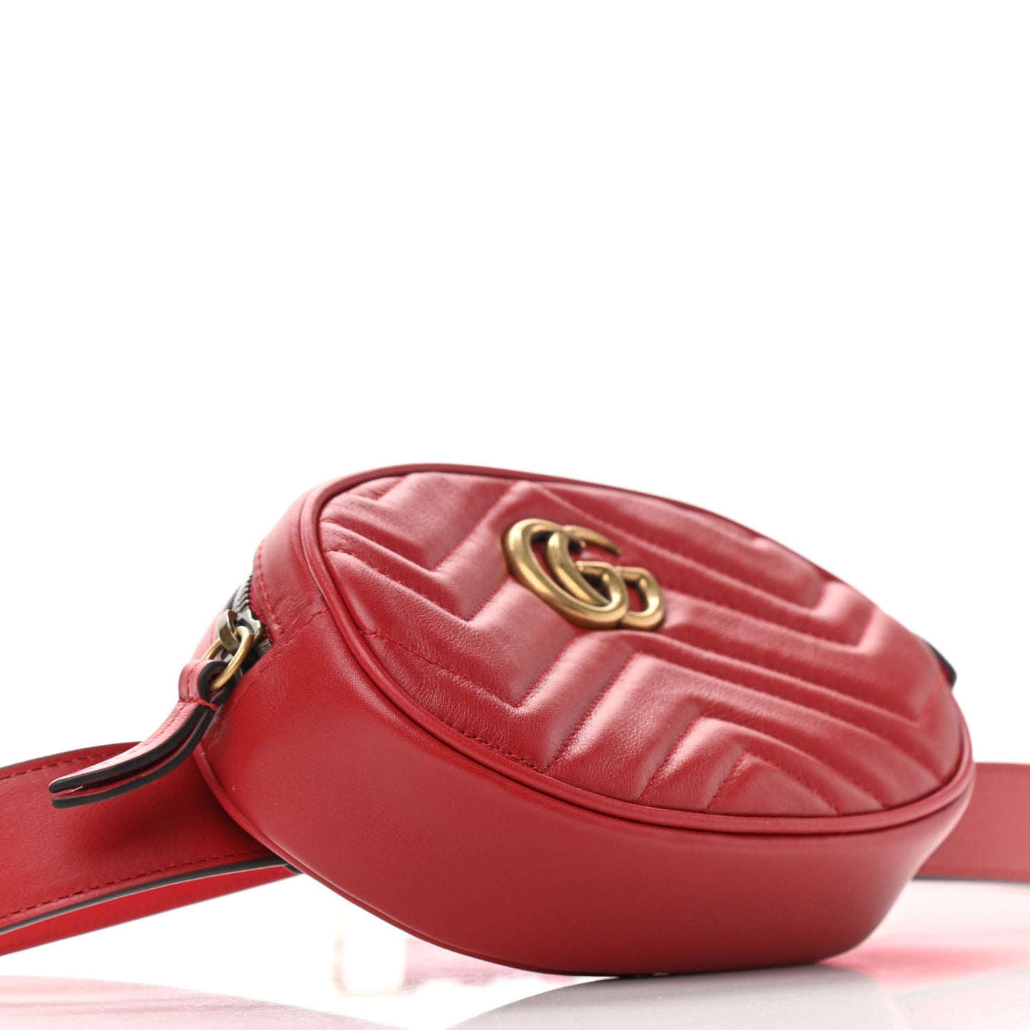 Calfskin Matelasse GG Marmont Belt Bag 85 34 Hibiscus Red