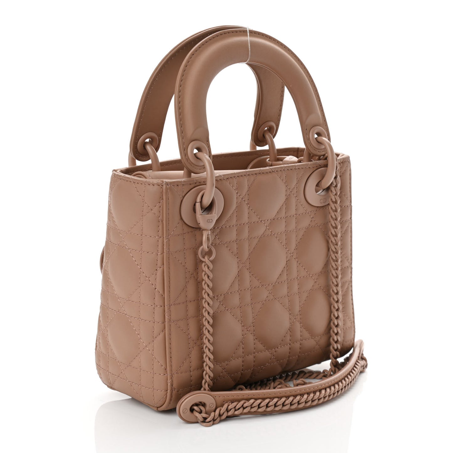 Ultra Matte Calfskin Cannage Mini Lady Dior Light Beige