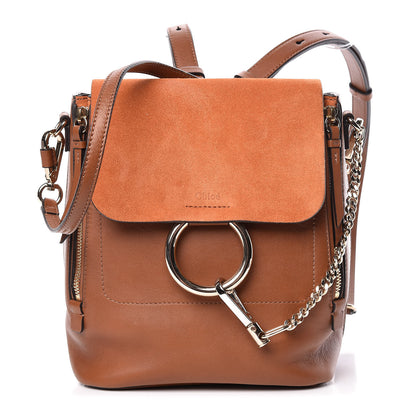 Chloe Suede Calfskin Small Faye Backpack Tan 1 of 10