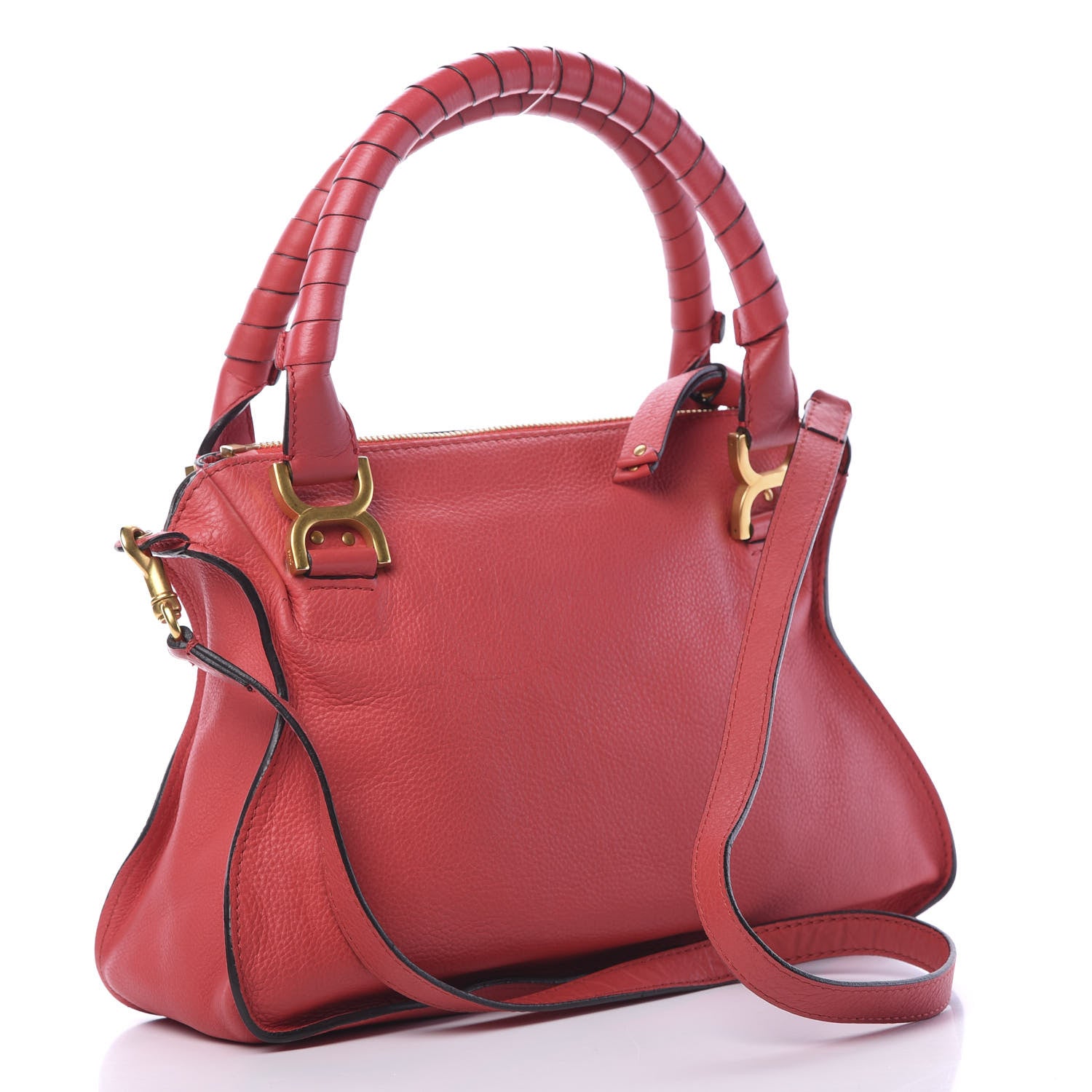 Chloe Calfskin Medium Marcie Satchel Red 2 of 9