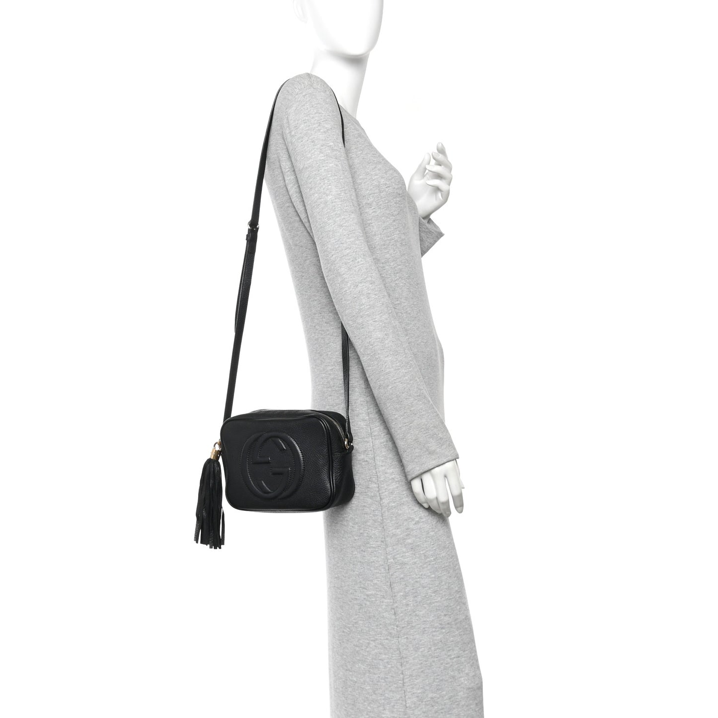 Pebbled Calfskin Small Soho Disco Bag Black Black