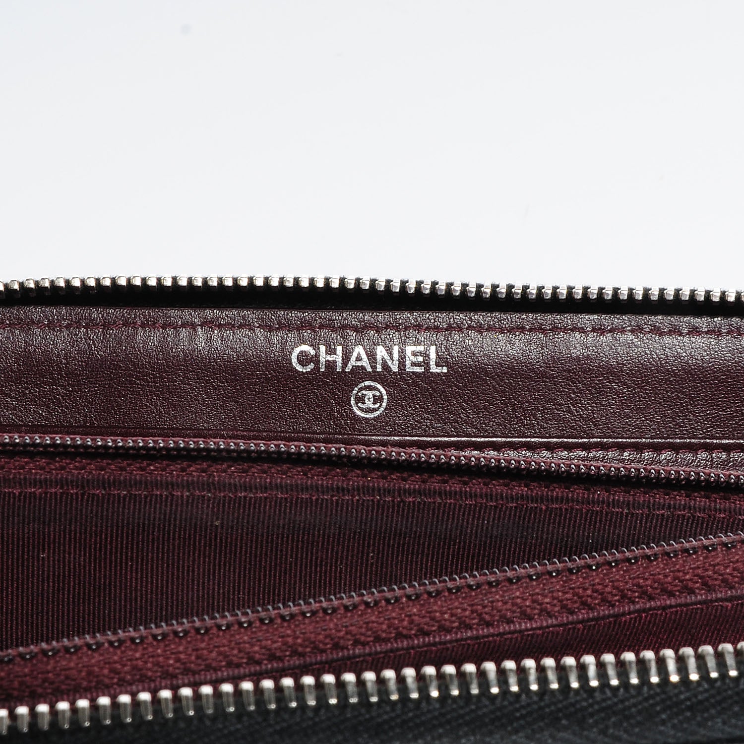 Chanel Iridescent Caviar Quilted Large Zip Around Wallet Black CC 6 of 8