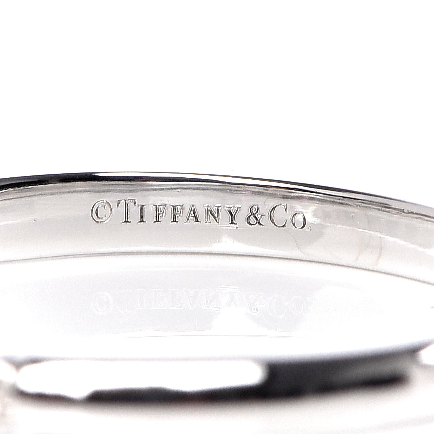 Tiffany Platinum Diamond Pink Sapphire 2.2mm Embrace Half Circle Ring 53 6.5 6 of 7