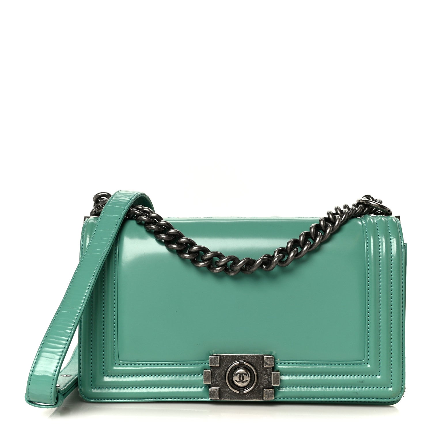 Chanel Glazed Calfskin Medium Boy Flap Green 1 of 13