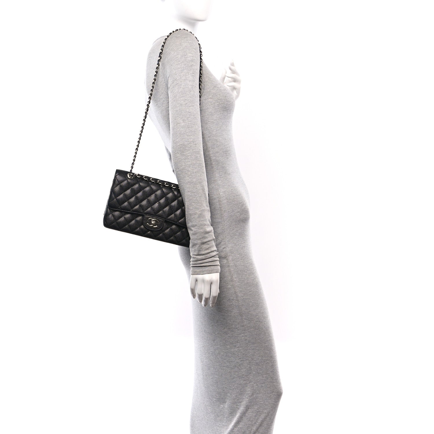 Chanel Caviar Quilted Medium Double Flap Black 2 of 11