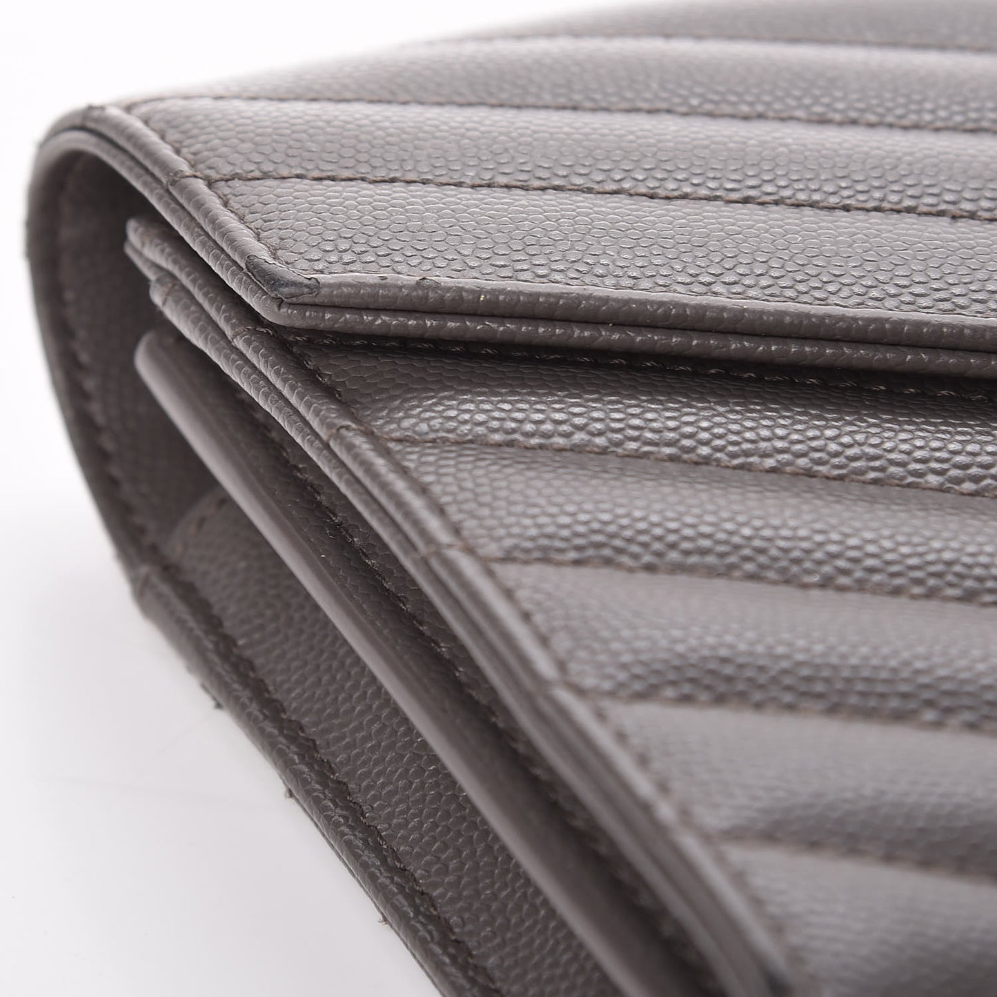 Grain De Poudre Matelasse Chevron Monogram Chain Wallet Earth