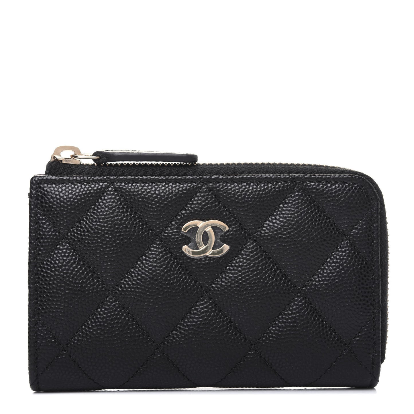 Caviar Quilted Key Holder Case Black