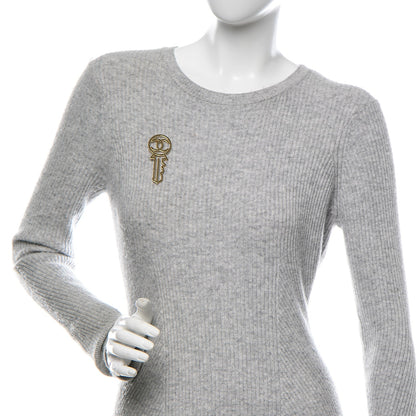 Chanel Crystal CC Key Brooch Black Gold 2 of 4