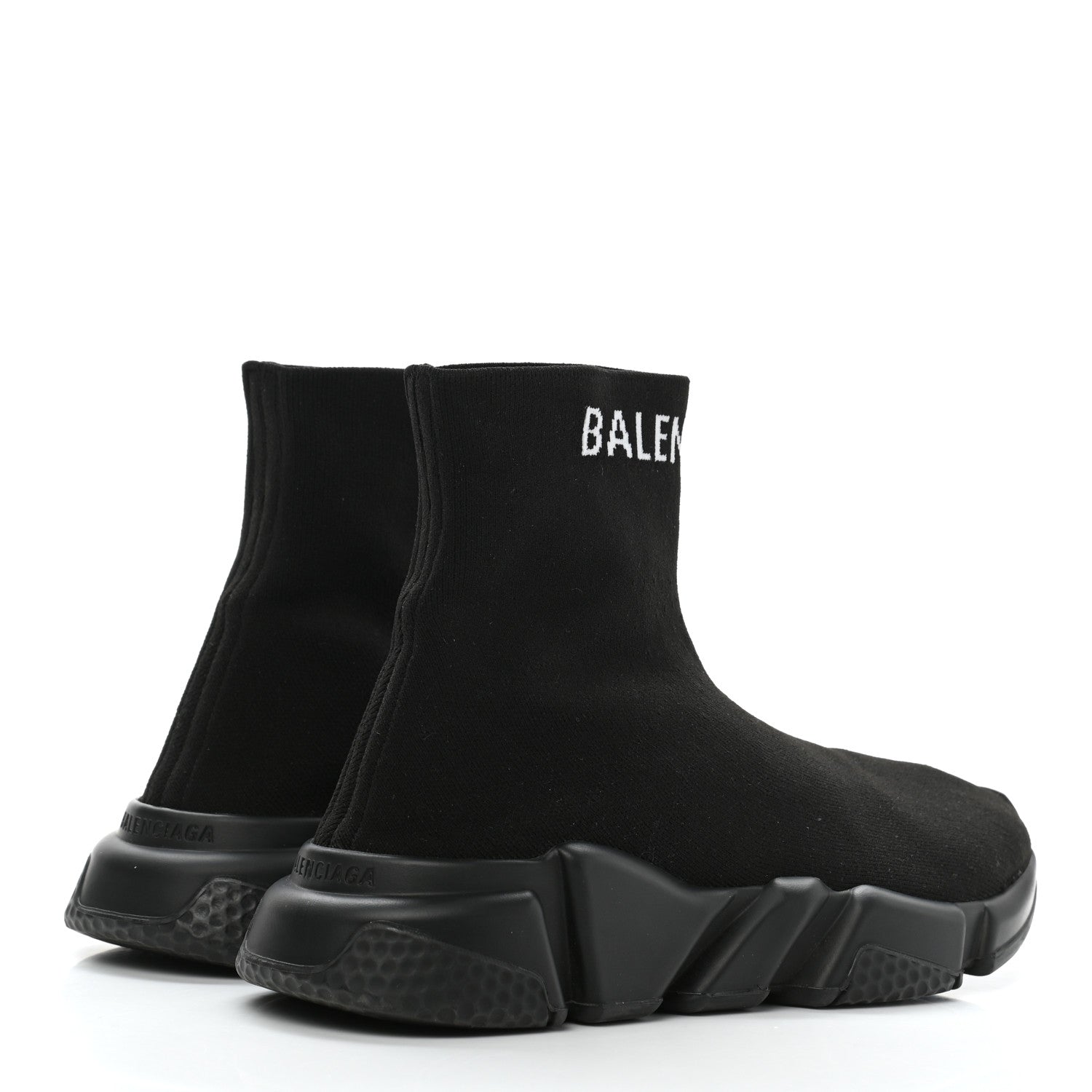 Balenciaga Neoprene Knit Logo Womens Hi Speed Sneakers 36 Black 4 of 8