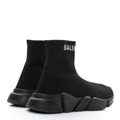 Balenciaga Neoprene Knit Logo Womens Hi Speed Sneakers 36 Black 4 of 8