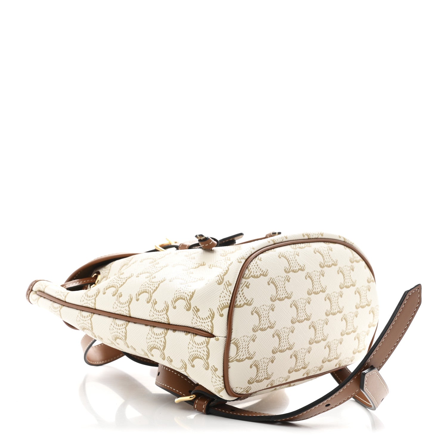 Celine Triomphe Canvas Calfskin Mini Folco Backpack White 4 of 9