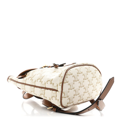 Celine Triomphe Canvas Calfskin Mini Folco Backpack White 4 of 9