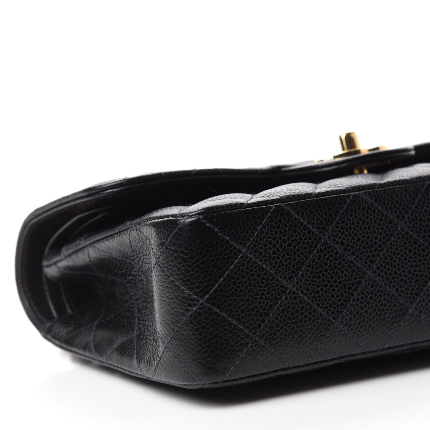Caviar Quilted Small Double Flap Black