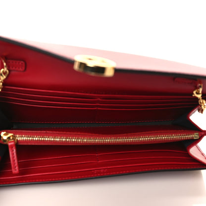 Fendi Vitello Cruise F is Fendi Bi-Color FF 1974 Embossed Continental Envelope Wallet On Chain Maya Black Fragola 4 of 8