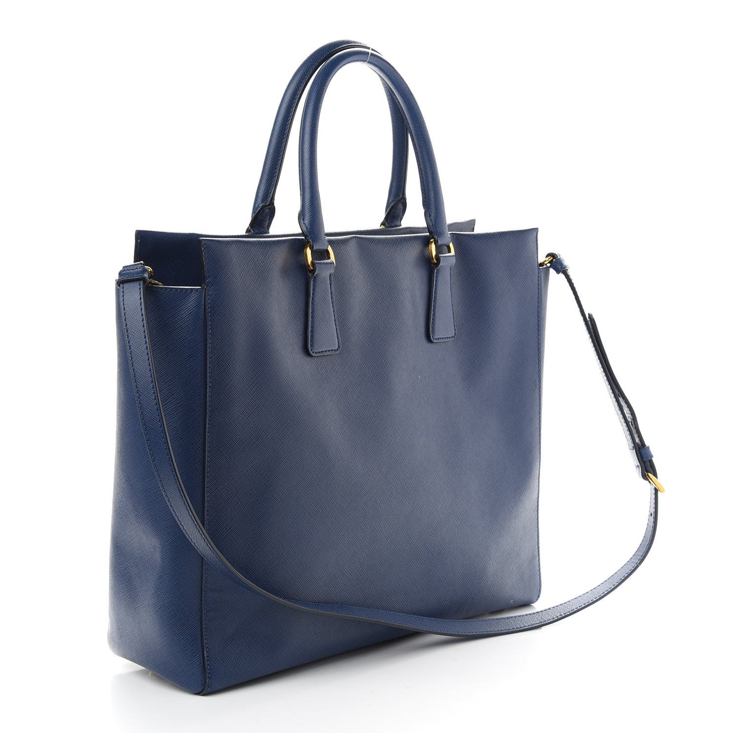 Saffiano Lux Double Handle Shopping Tote Bluette