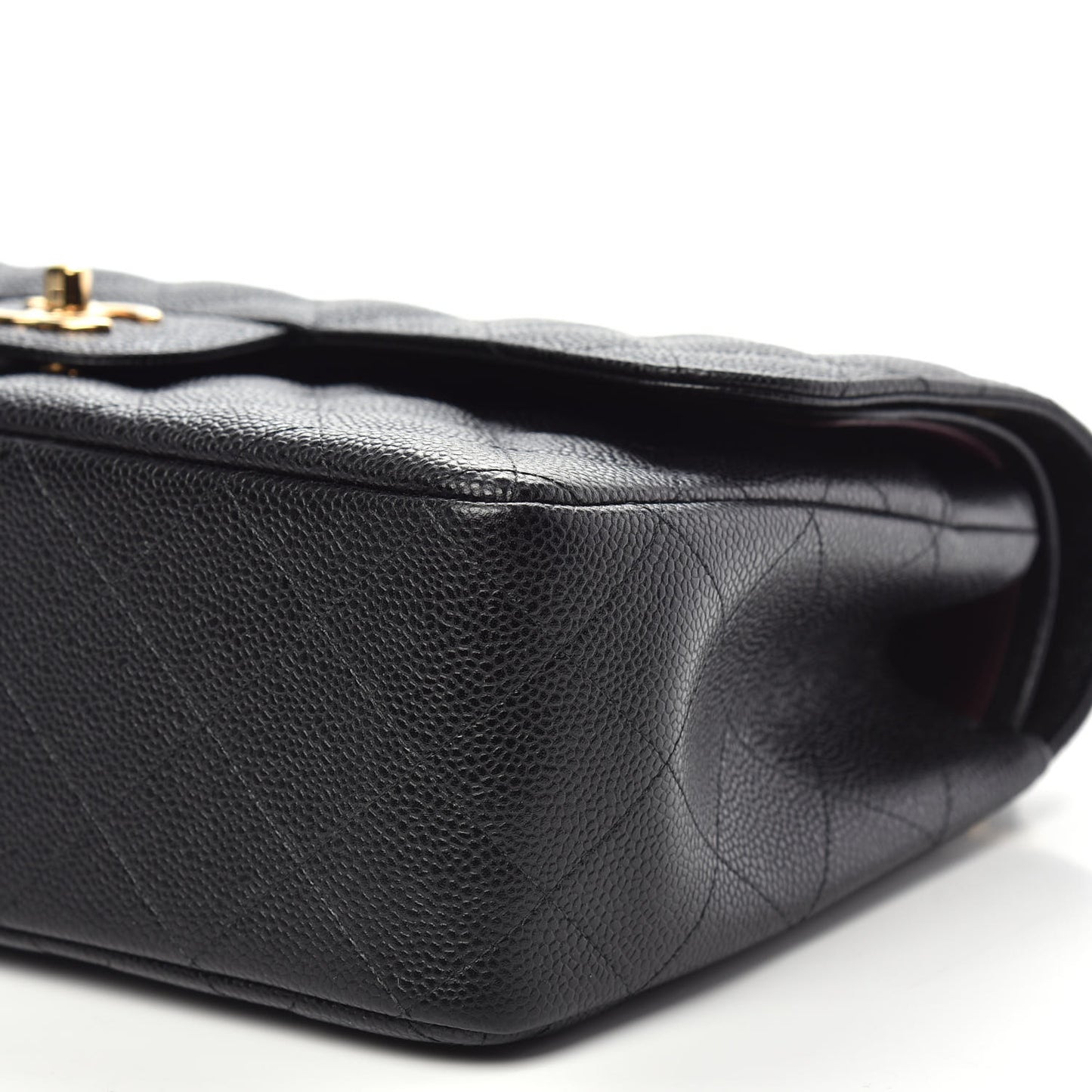 Caviar Quilted Jumbo Double Flap Black