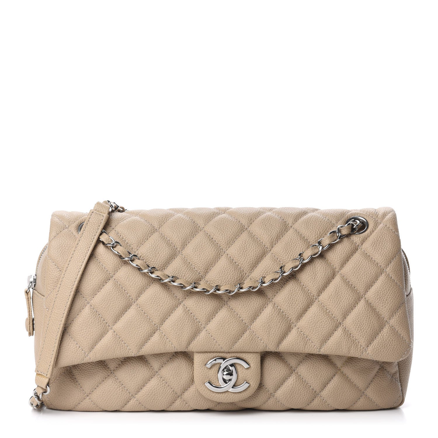 Chanel Caviar Quilted Jumbo Easy Flap Beige 1 of 10