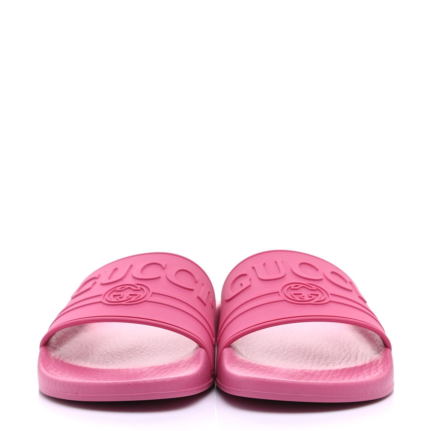 Rubber Womens Logo Slide Sandals 38 Fuchsia