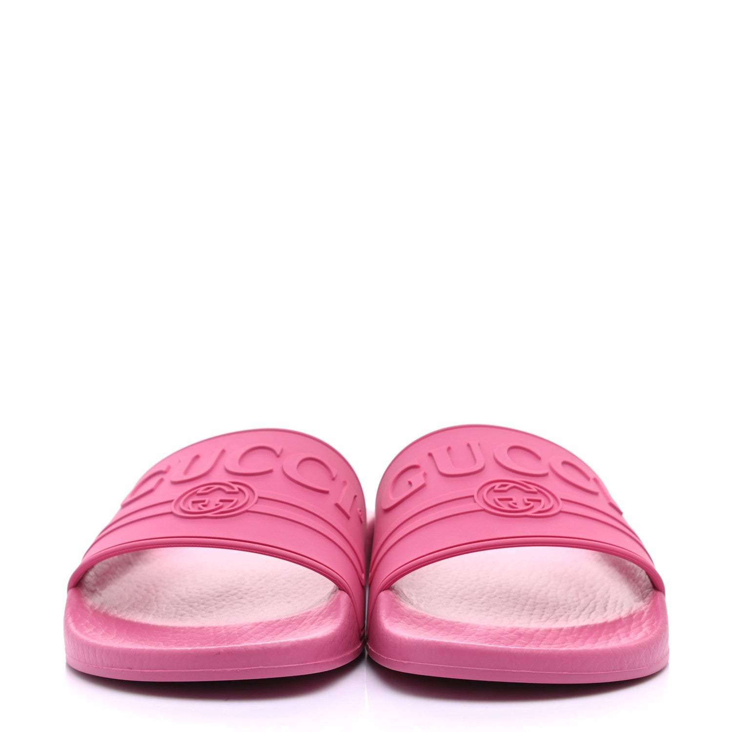 Gucci Rubber Womens Logo Slide Sandals 38 Fuchsia 2 of 7
