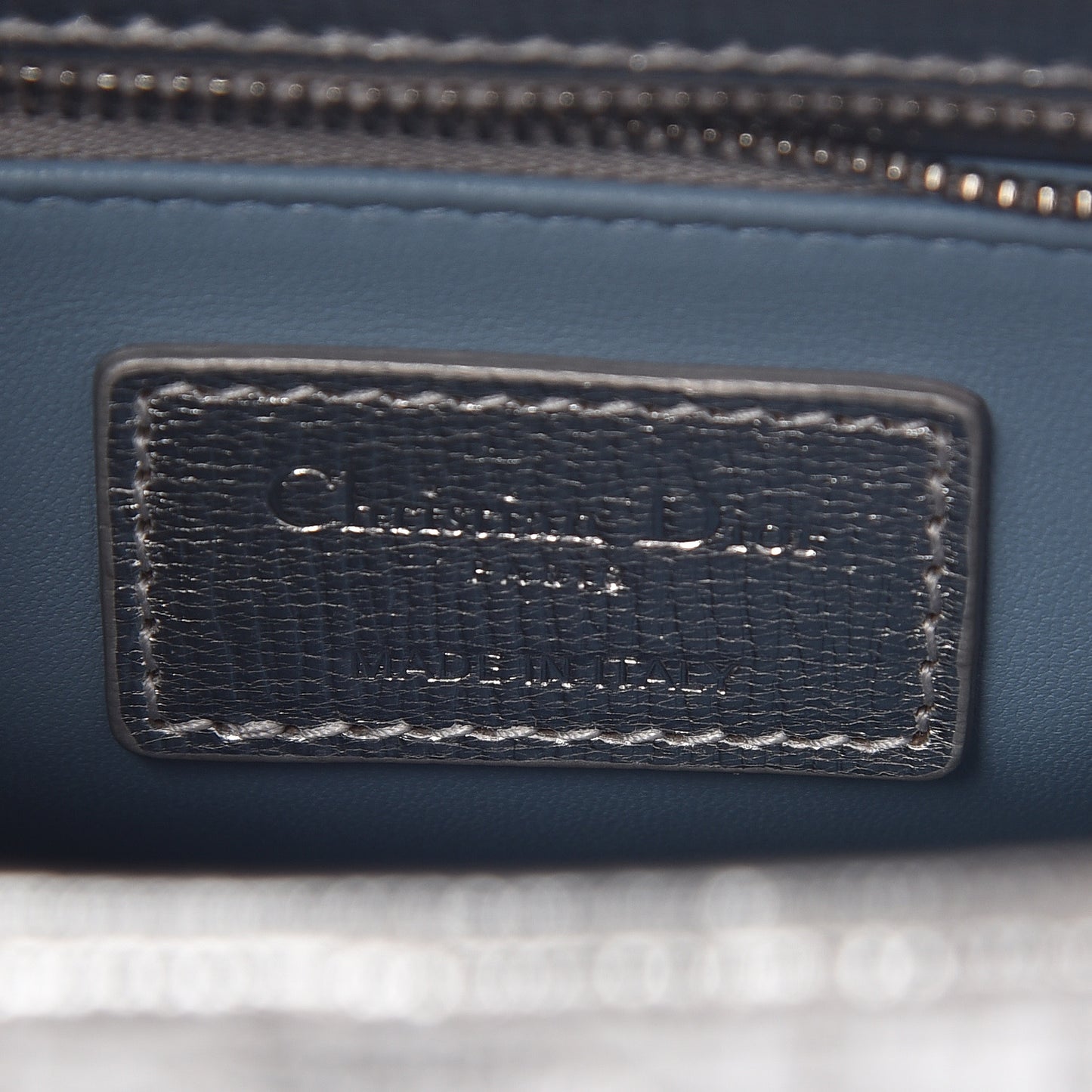 Metallic Grained Calfskin Cannage Small Lucky Badges My Lady Dior Silver
