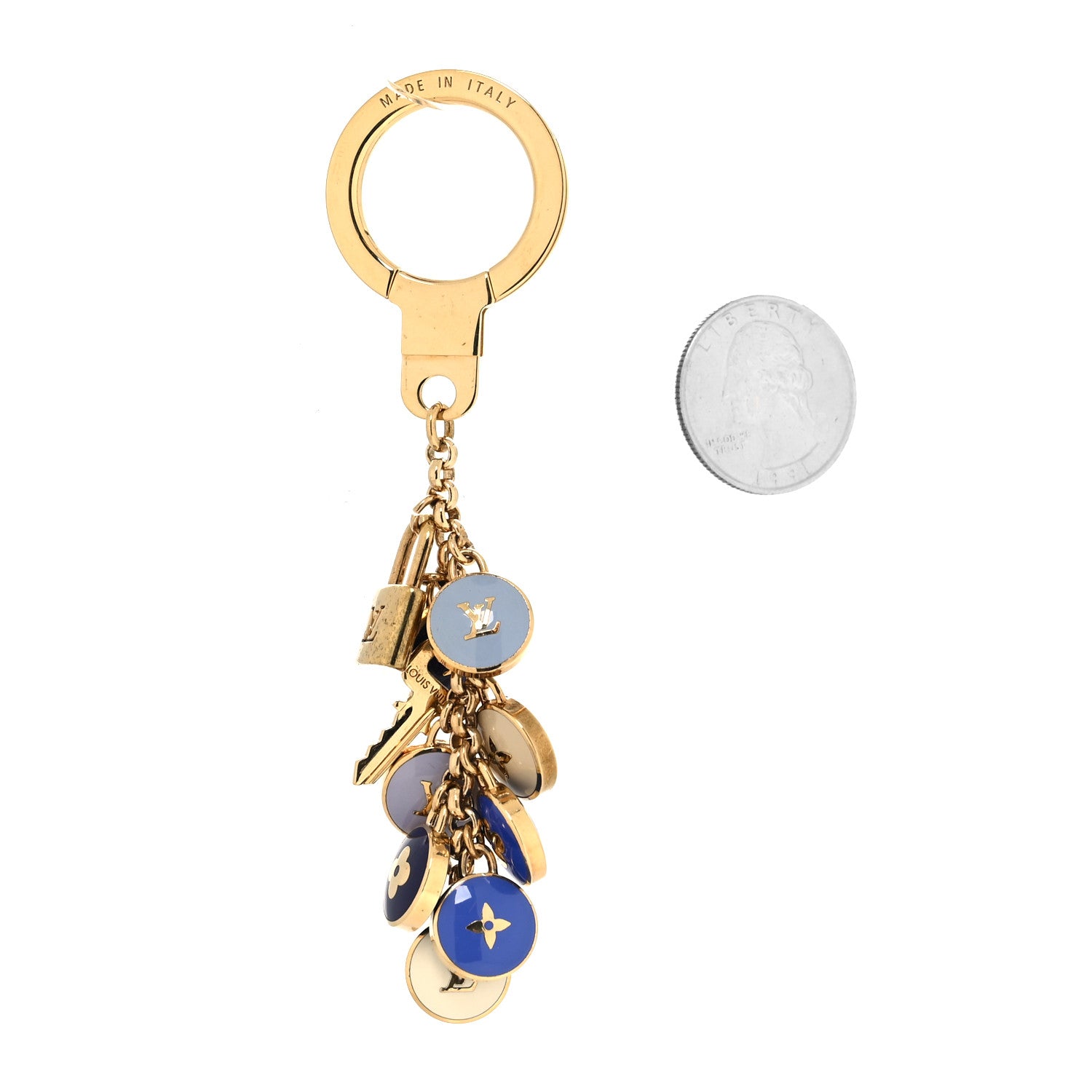 Louis Vuitton Metal Enamel Pastilles Key Ring Holder Blue 2 of 4