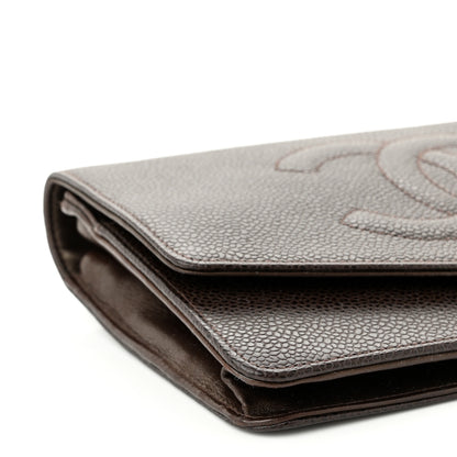 Chanel Caviar Timeless CC Wallet On Chain WOC Dark Brown 9 of 10