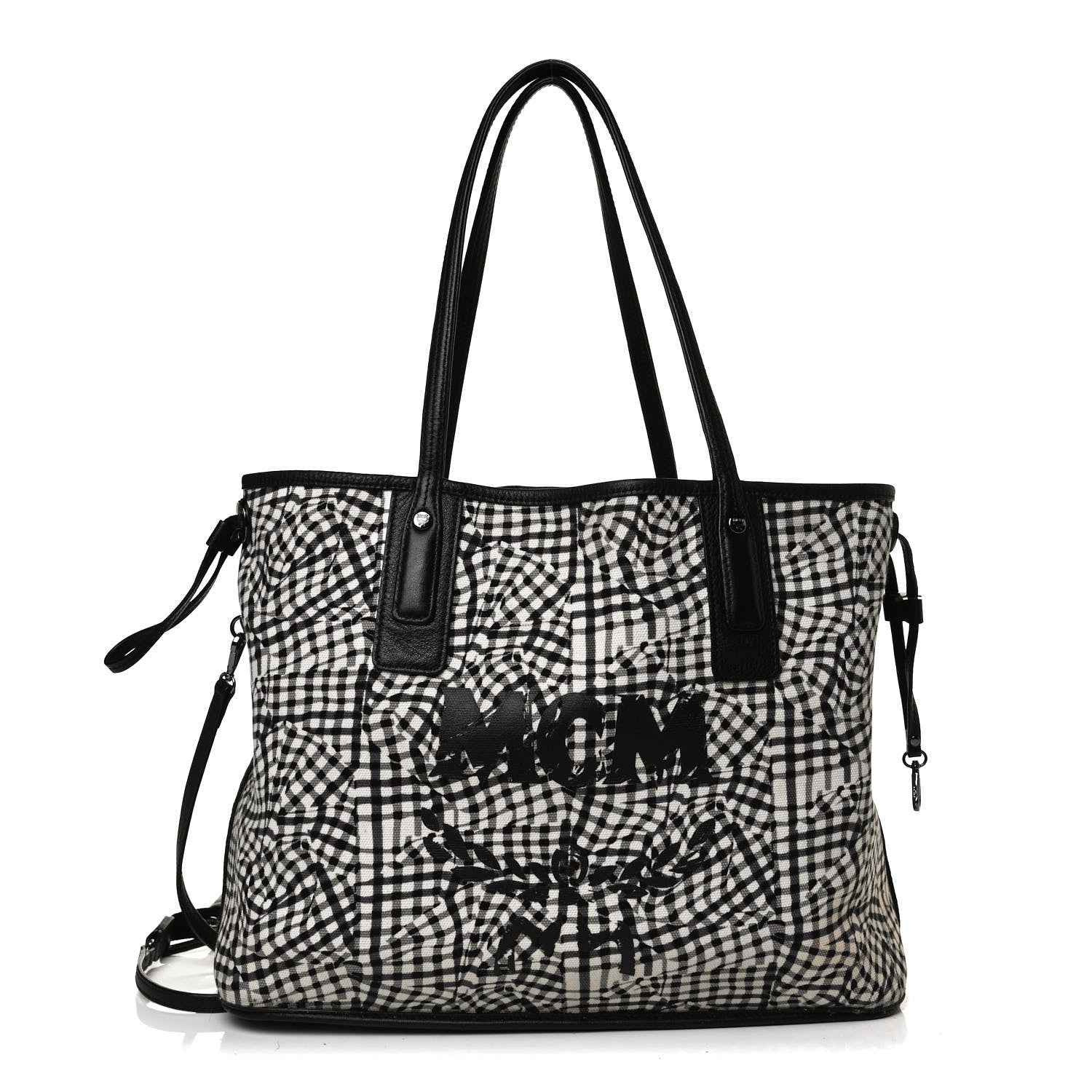 MCM Visetos Medium Liz Reversible Shopper Tote Black 14 of 20